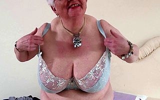 Chunky breasted British granny effectuation take herself